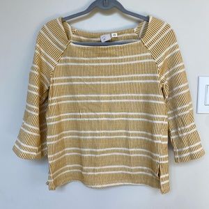 Yellow and white top